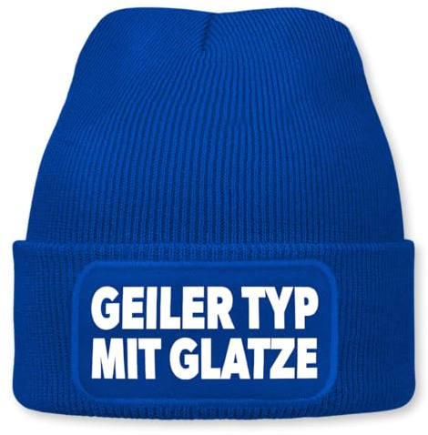 Prozente Momente Geiler Typ mit Glatze - Beanie | Strickmütze | Wollmütze | Beanie mit Druck | lustige Sprüche | Apres-Ski | Winter