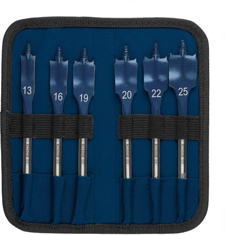 Bosch 6x EXPERT Self Cut Speed Spade Drill Bit Set | for Softwood, Particleboard, Ø 13,00, 16,00, 19,00, 20,00, 22,00, 25,00 mm, Professional Accessory Drill Driver