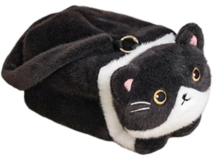 rockible Porta fazzoletti per Auto in Peluche a Forma di Gatto, Facile da installare, Universale, Grazioso Porta tovaglioli Creativo e Decorativo, fazzoletti a, Nero