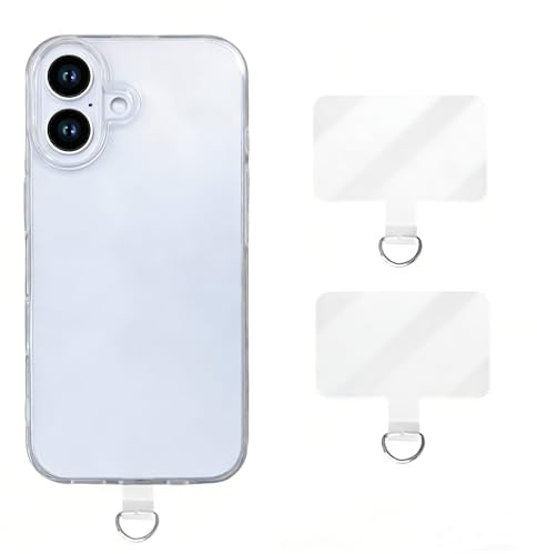 Anfire Handyband Halterung 2 Stück,Ultradünn Haltbarer Handyband Universal Pads[Ohne Klebstoff],Multifunktional Lanyard Patches Telefon Patch für alle Standard Handyhülle，Breit Transparent