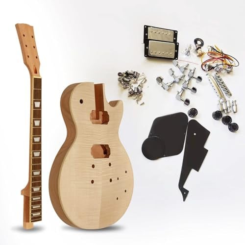 DIY Electric Guitar Kit Build Your Own Unfinished Project LP Guitars Package with Accessories