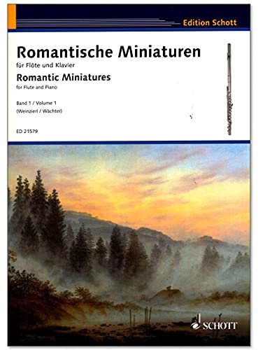 Romantische Miniaturen Band 1 für Flöte und Klavier im Schwierigkeitsgrad zwischen gehobener Unterstufe und Mittelstufe - Notenbuch mit Notenklammer - ED21579 9790001191746