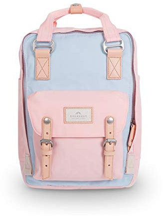 Doughnut Macaroon Backpack for Men and Women Lightweight School Bag Casual Daypack 16 Liters Basic Water Resistant Rucksack for Travel, Sports, Hiking with Pockets(Iceberg X Sakura)