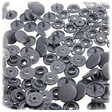 JER 100 STK Snaps T8 Kunststoff Poppers Druckknöpfe Knöpfe für DIY Kleidung Accesoires Grau OfficeProducts
