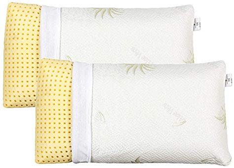 EVERGREENWEB 2er-Pack Ortopädische Kissen 40x70 cm, Hoch 18 cm mit Aloe Vera Bezug Herausnehmbar, Polsterung aus 100% Memory Foam, Kopfkissen Ideal gegen Nacken und Rückenschmerzen