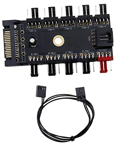 4Pin Lüfter Hub Drehzahlregler Unterstützung 10 Wege Sata Netzteil PWM Anschluss Kanal Hub 4Pin Chassis Lüfter für PC