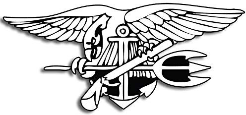 Sticker-Designs 10cm! Klebe-Folie Wetterfest Made-IN-Germany Navy Seal Trident schwarz weiß UV&Waschanlagenfest Auto-Aufkleber Profi-Qualität! F1381