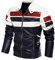 YOUCAI Giacche da Uomo Autunno Inverno Casuale Giacche Biker Giubbotto in Pelle Sintetica con Cerniera Slim Fit Giacca da Moto Giubbotto Bomber Streetwear,Blu Scuro,M