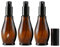 Happyupcity 3 frascos vacíos de vidrio ámbar con forma de cucurbitácea de 100 ml con tapa negra, dispensador de agua para maquillaje cosmético y perfume