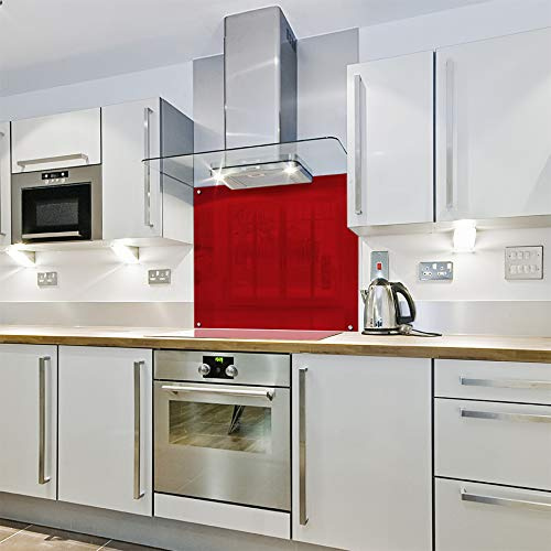 Deep Red - Colour Block Glass Splashback (700w x 800h)