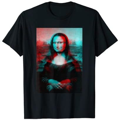Mona Lisa Glitch Leonardo da Vinci Shirt Tshirt Kunstdruck T-Shirt