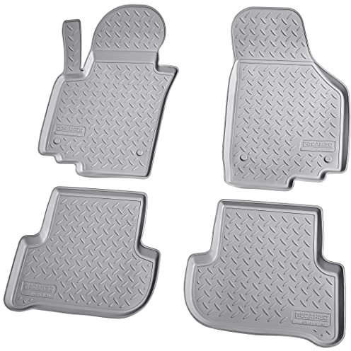 Recambo 3D Gummi Fußmatten kompatibel für VW Golf Plus | 2004-2014 | Auto Gummimatten | Passgenau | mit Rand | grau