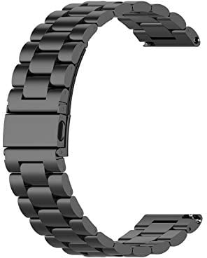 Eono Cinturino Orologio, 18mm Cinturini in Acciaio Inossidabile Cinturino Smartwatch Compatible con Vivoactive 4S/3S, Withings Steel HR 36mm, Nero