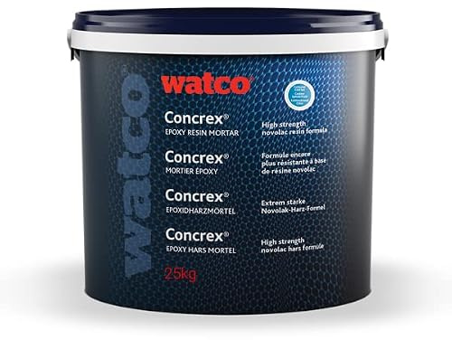 Watco Concrex® Cold Set - Epoxy Resin, Concrete Repair Mortar, cures at 0°C - 25KG - Available in a variety of colours - For strong long lasting repairs to concrete floors, ramps & steps (Light Grey)