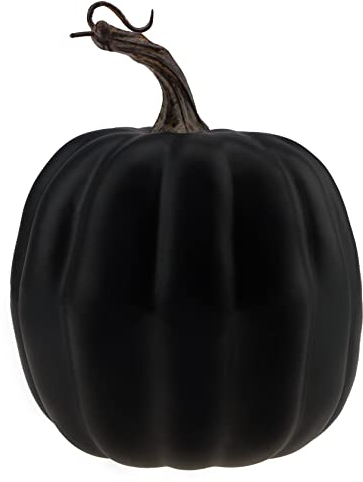 Gresorth Gefälschte Schwarz Kürbisse Künstliche Schaumstoff Kürbis für Fall Halloween Erntedank Tischplatte Mittelstück Zuhause Küche Deko -1 PCS