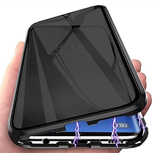 PingGoo Privacy Magnetische Hülle für Samsung Galaxy S10 Plus, Anti Peep Magnetic Schutzhülle Case Cover,9H Gehärtetes Glas,Privacy Display Protector Metallrahmen Anti Spy Case Cover, Schwarz