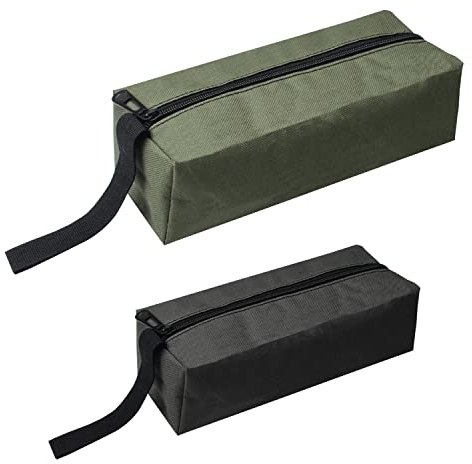 2 kit di attrezzi, con cerniera spessa, borsa per attrezzi multiuso, borsa per attrezzi impermeabile e resistente all'umidità, borsa per attrezzi (nero, verde)