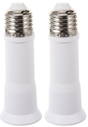Cabilock 2pcs E27 Bulb Socket Extender for Light Bulb Extension Socket Screw Extender