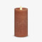 Luminara Adobe Seaglass Flammenlose Kerze Bewegliche Flamme Säule Unparfümiertes Echtwachs mit versenkter Kante Timer Batteriebetriebene LED-Kerzenlichter (7,6 cm x 16,5 cm)