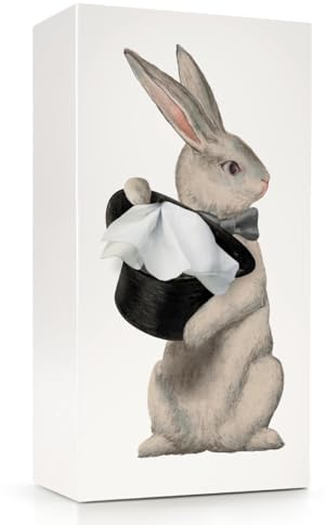 Spextrum® Taschentuchbox mit Wonder Rabbit – skurrile endlose magische Illusion mit jedem Spender – niedlicher Begleiter zum fliegenden Rock Taschentuchbox – Metallbeschwertes Innengehäuse – entworfen