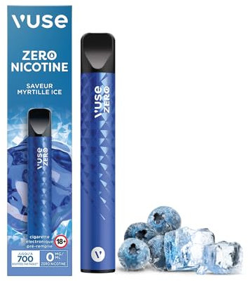 VUSE Puff 700 cigarette électronique Jetable sans nicotine, Saveur Myrtille Ice, cigarette électronique Vuse, Sans Nicotine Ni Tabac, vapoteuse électronique jetable, e cigarette électronique