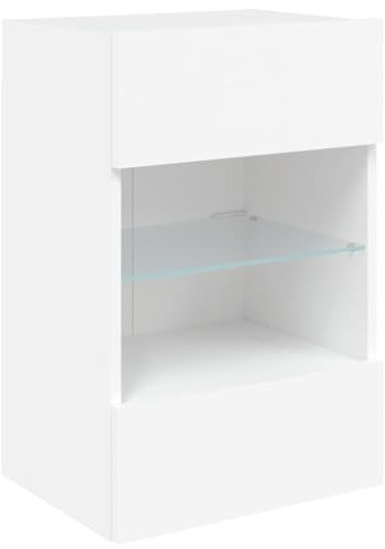 vidaXL Mueble de TV de Pared con Luces LED Blanco 40x30x60,5 cm