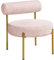 Yaheetech Poltrona Relax da Salotto Sedia Imbottita con Schienale Braccioli per Soggiorno Camera da Letto Design Shabby Chic Rosa/Tessuto Bouclé