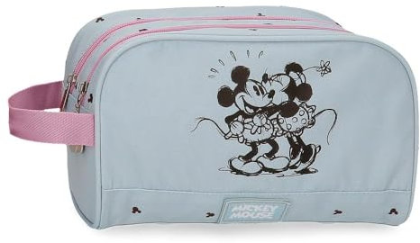 Disney Joumma Bags Mickey & Minnie Kisses Schulmäppchen, Federmäppchen für Kinder, Organisieren und Transportieren von Stiften und Stiften., blau, Kulturbeutel
