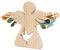 LAMEK Holzengel mit Friedenstaube Holz Schutzengel Geldgeschenk Mädchen Jungen Engel Holzfiguren Glücksengel Figur Gastgeschenk Geschenk für Firmung Taufe Kommunion Konfirmation