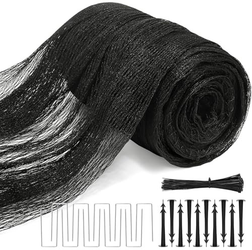 Kit di rete per laghetto, 4,5 x 6,8 m, per laghetti da esterni, rete galleggiante per proteggere pesci koi da uccelli, gatti, aironi, 30 g/㎡ (20 pali inclusi)