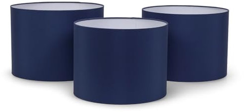 ValueLights | Nesting Fabric Drum Light Shades in Navy Blue | Lamp Shades, Home Décor & Improvement Essential | Pack of 3 | 3 Sizes (S/M/L) | 300mm Shade Width