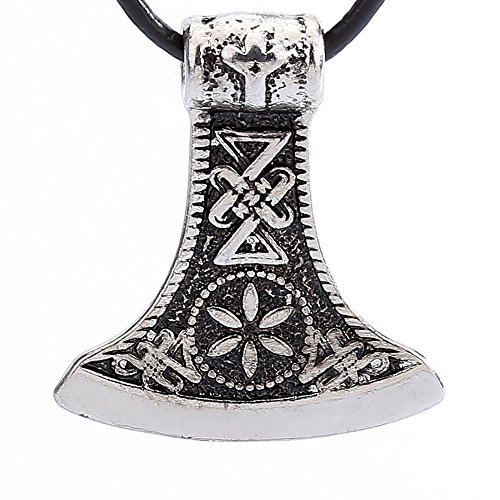 Gothic Necklace Mjolnir Jewelry Chain Pendant Hatchet Necklaces Pendants Necklaces for Women (Silver, One Size)