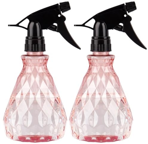 Vwoqiy 2 Pcs Empty Spray Bottles, 500ml Water Spray Bottles with Adjustable Spray Head, Refillable Trigger Sprayer Bottles, Atomizer Plant Mister Sprayer Bottles for Plants (Pink)