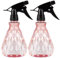 Vwoqiy 2 Pcs Empty Spray Bottles, 500ml Water Spray Bottles with Adjustable Spray Head, Refillable Trigger Sprayer Bottles, Atomizer Plant Mister Sprayer Bottles for Plants (Pink)