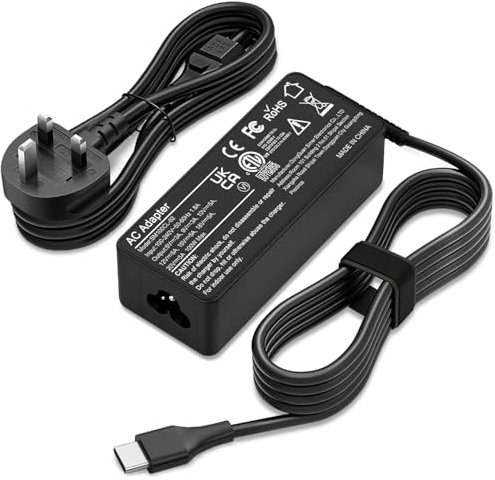Universal 100W USB C Type C 20V 5A Laptop Charger Adapter for Mac Book Pro/Air,Chromebook, Len ovo ThinkPad, Dell XPS, HP Chromebook X360, Huawei,Samsung ASUS and all device with port-UK