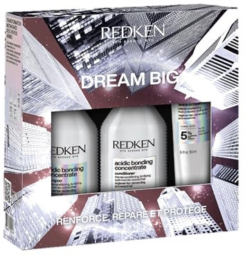 REDKEN - Weihnachtsgeschenkset groß – geschädigtes Haar – sofortige Haarveränderung – repariert & schützt – Shampoo, Conditioner & Pflege ohne Ausspülen – Säure-Bonding-Konzentrat