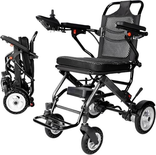 Fauteuil roulant électrique portable pour adultes, fauteuil roulant, pliable, batterie améliorée de 20 Ah avec une portée de 25 km, design tout-terrain, convient aux personnes âgées et malades