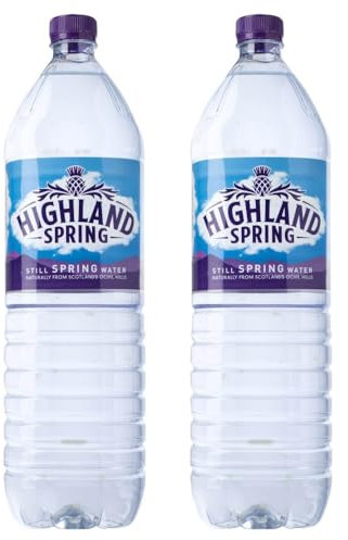 Highland Spring Still Water 2ltr Pack of 2 Family Size Multipack Mineral Drink Pure Aqua Healthy Hydrate Beverage with Welari Thank You Card | (2pack) (2L)