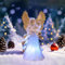 Weihnachtsdeko Engel Figur, Weihnachtsengel Figuren mit LED Bunte Farbverlaufslichter, Transparent Leuchtender Engel Weihnachtsfiguren aus Acryl, LED Engel Figuren für Weihnachtsdeko, Tischdeko (B)