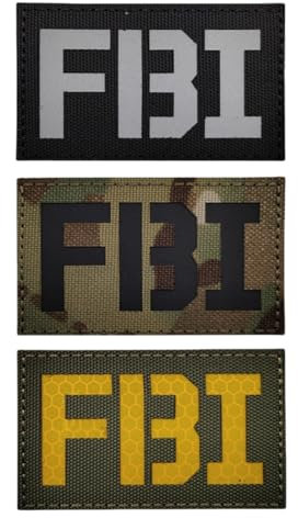 Militärischer taktischer Moral-Patch, Infrarot-reflektierendes Nylon-Armband, passend für taktische Weste, Uniformhelm – 3 Stück FBI