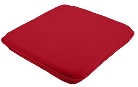 Stuhlkissen Rail - 100% Baumwolle 225g/m² mit Kaltschaum-Schaumstoff - Bezug waschbar (Rot, 40x40x5cm)