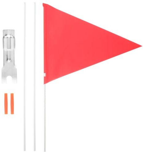 Toddmomy 2 Sets Bicycle Flagpole Safety Triangle Flag Cycling Handlebar Safety Flag Green Safety Flag Bike Bags Handlebar Red Safety Flag ATV Flag Bikes Cycling Flag with Pole Glass Fiber