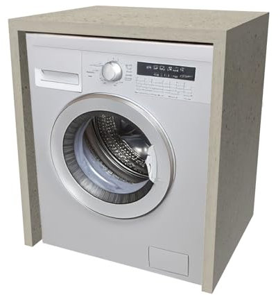 Mobile coprilavatrice e asciugatrice aperto 79x91 cm effetto legno con ingombro 70x86 cm, in kit di montaggio con istruzioni incluse, WANDA