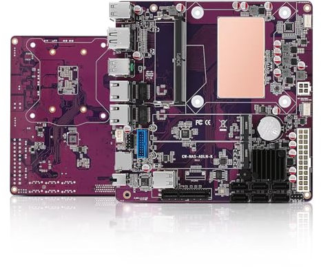 AIOPCWA N100 NAS Mainboard 6 Bay, 2 x i226-V 2.5GbE LAN Mini ITX Motherboard with 6× SATA3.0, DDR5 Computer motherboards with 2x M.2 NVMe, 8GB RAM 256GB SSD, TF Card Slot, PCIE x4