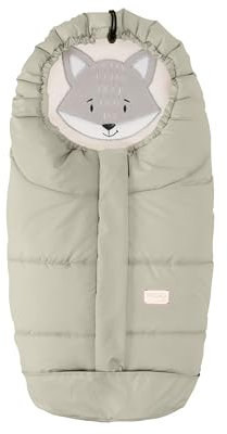 Nuvita Moovo by 9605 Junior Cachorros | Saco Universal para Cochecito con Animales niños de 6 a 36 Meses (100 cm) | Resistente al frío hasta -13 °C | Pistacho