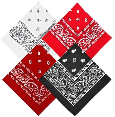LIURFLNC 4 Stück Bandana, Herren & Damen, Multifunktional mit Paisley Muster