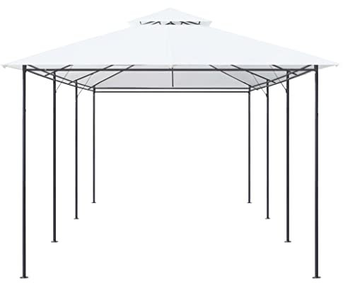 Party Zelt Shelter Pavillon Vorzelt - Pavillon 600x298x270 cm Weiß 180g/m² für Festival Garten Camping Events