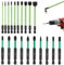 20 Piezas Puntas Atornillador Imantadas Kit, Juego Puntas Destornillador Hexagonal de 1/4 Pulgadas, Puntas Hexagonales para Atornillador de Impacto de Acero S2, para Atornilladores Eléctricos (verde)