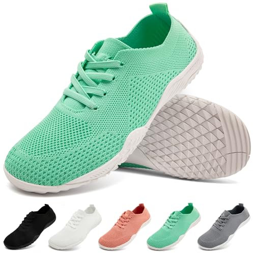 IVQDZL Chaussure Femme Tennis Slip on Basket Running Gym Basquette Sport Marche Minimalistes Sneakers Légères Vert Clair 37 EU