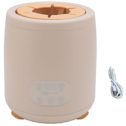 Nurnesy Babyflaschen-Shaker-Wärmer, Geräuscharme 4-Gang-5-Timer-Milchflasche mit Nachtlicht, Automatisches Schütteln und Konstante Temperatur, Kompatibel mit Kaffee,